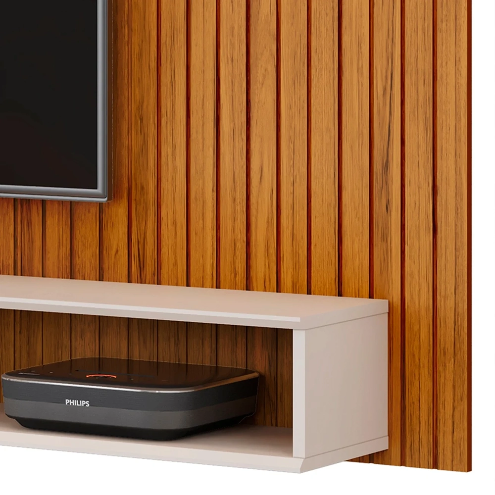 Painel TV 70 Pol 215cm Bancada Suspensa Ethan D04 Freijó/Off - Mpozenato