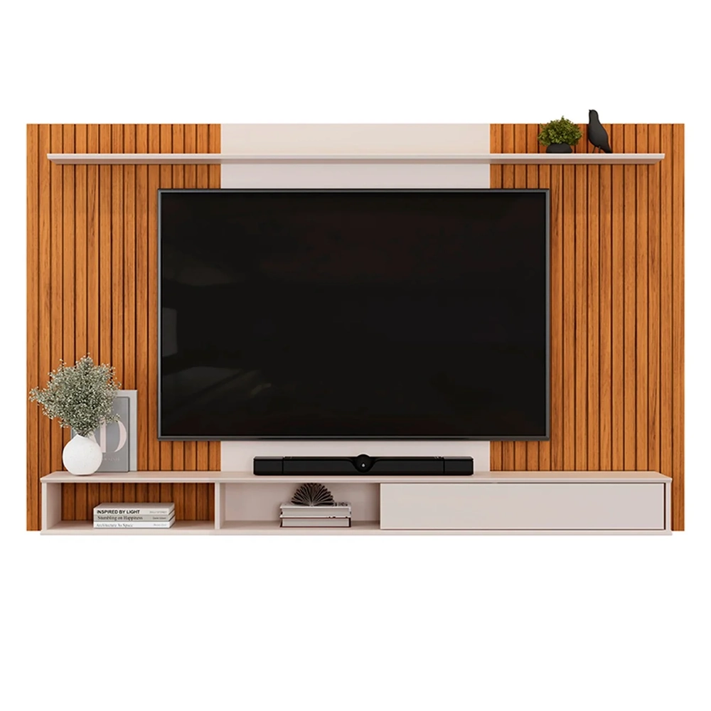 Painel TV 70 Pol 215cm Bancada Suspensa Ethan D04 Freijó/Off - Mpozenato