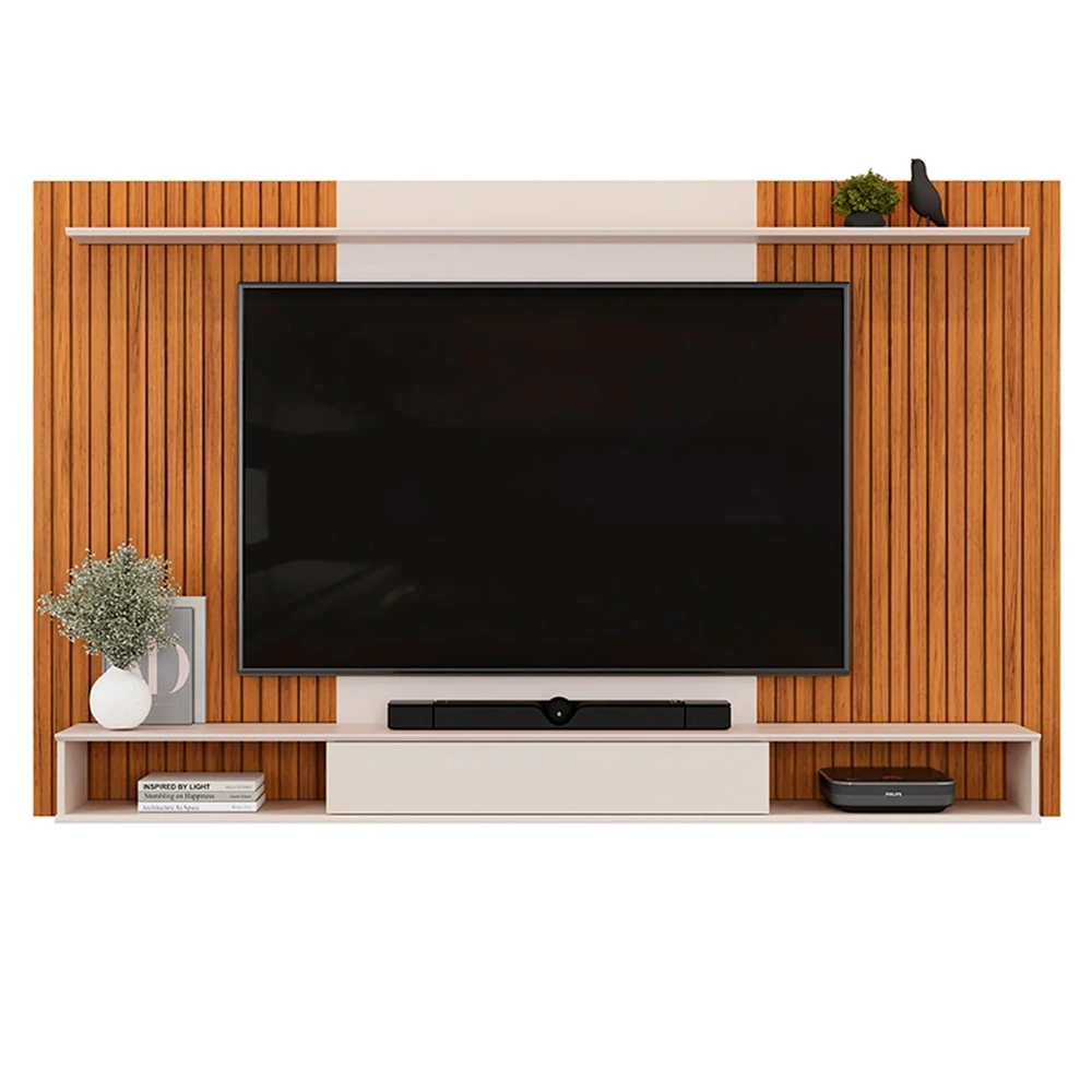 Painel TV 70 Pol 215cm Bancada Suspensa Ethan D04 Freijó/Off - Mpozenato