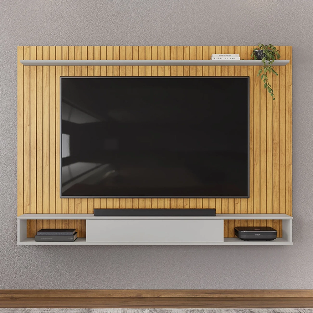 Painel TV 70 Pol 193cm Bancada Suspensa Ian D04 Cedro/Bali - Mpozenato