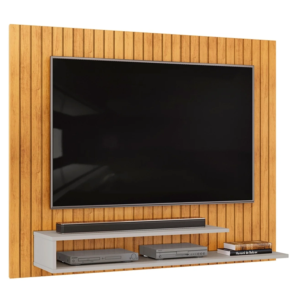 Painel TV 55 Pol 134cm Ripado David D04 Cedro/Bali - Mpozenato