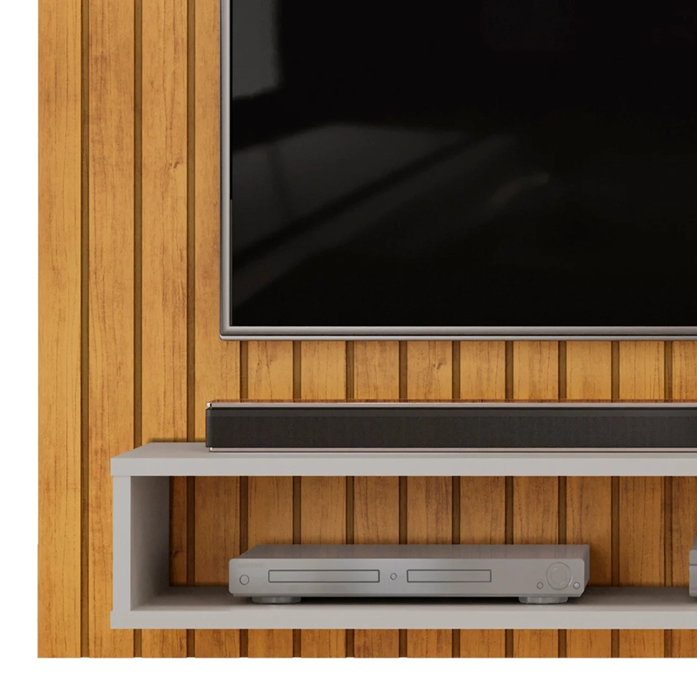 Painel TV 55 Pol 134cm Ripado David D04 Cedro/Bali - Mpozenato