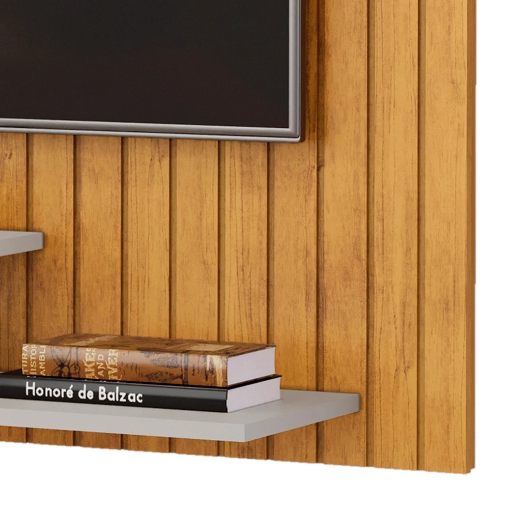 Painel TV 55 Pol 134cm Ripado David D04 Cedro/Bali - Mpozenato