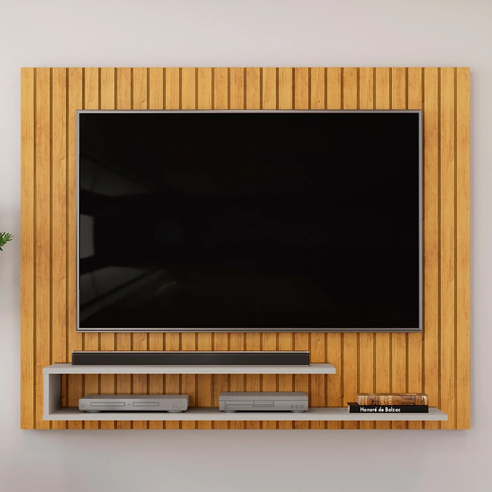 Painel TV 55 Pol 134cm Ripado David D04 Cedro/Bali - Mpozenato
