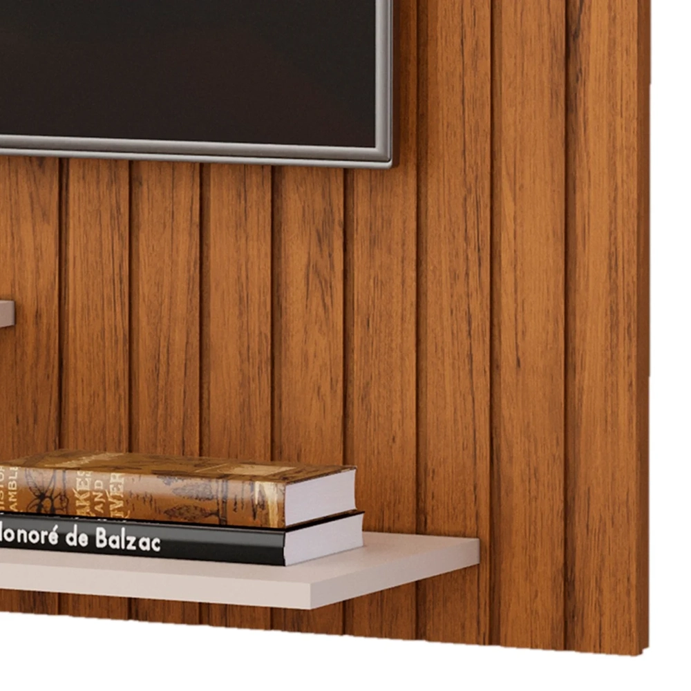 Painel TV 55 Pol 134cm Ripado David D04 Freijó/Off White - Mpozenato