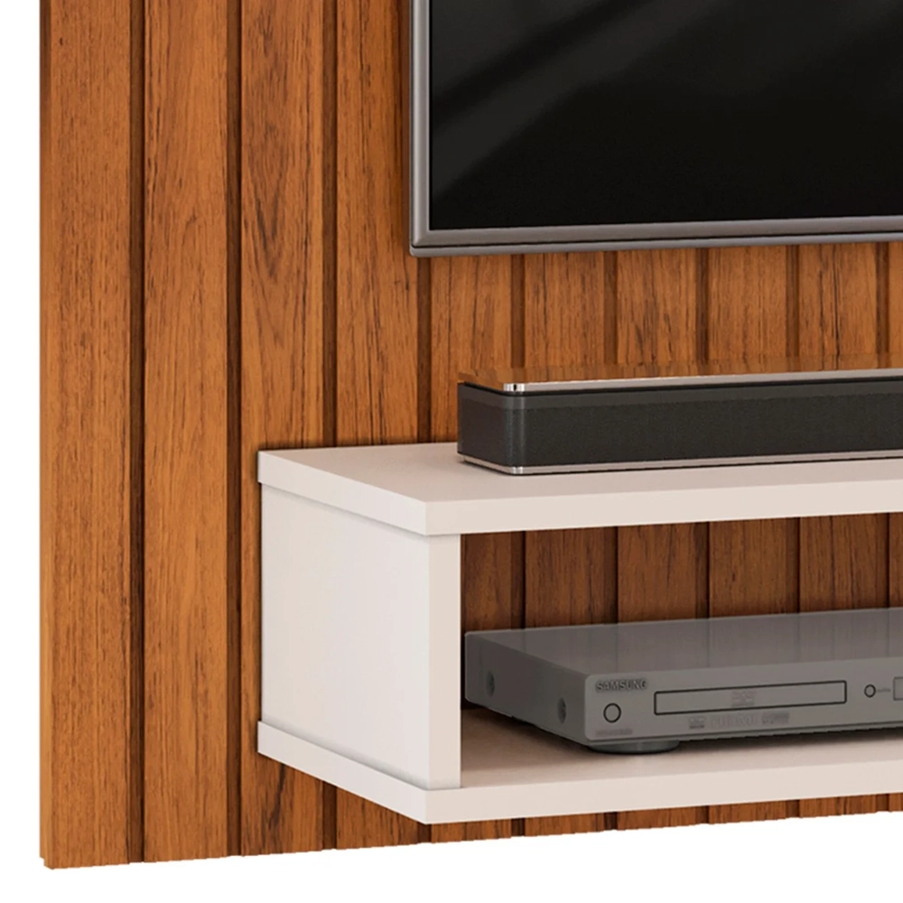 Painel TV 55 Pol 134cm Ripado David D04 Freijó/Off White - Mpozenato