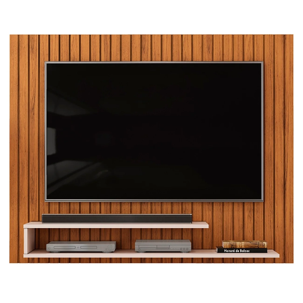 Painel TV 55 Pol 134cm Ripado David D04 Freijó/Off White - Mpozenato