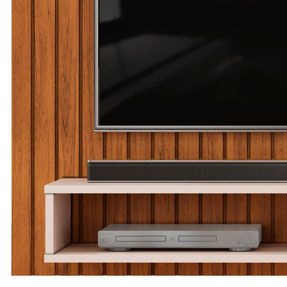 Painel TV 55 Pol 134cm Ripado David D04 Freijó/Off White - Mpozenato