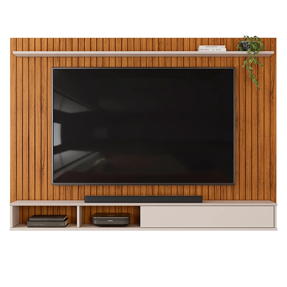 Painel TV 70 Pol 193cm Bancada Suspensa Ian D04 Freijó/Off - Mpozenato