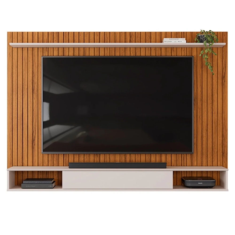 Painel TV 70 Pol 193cm Bancada Suspensa Ian D04 Freijó/Off - Mpozenato