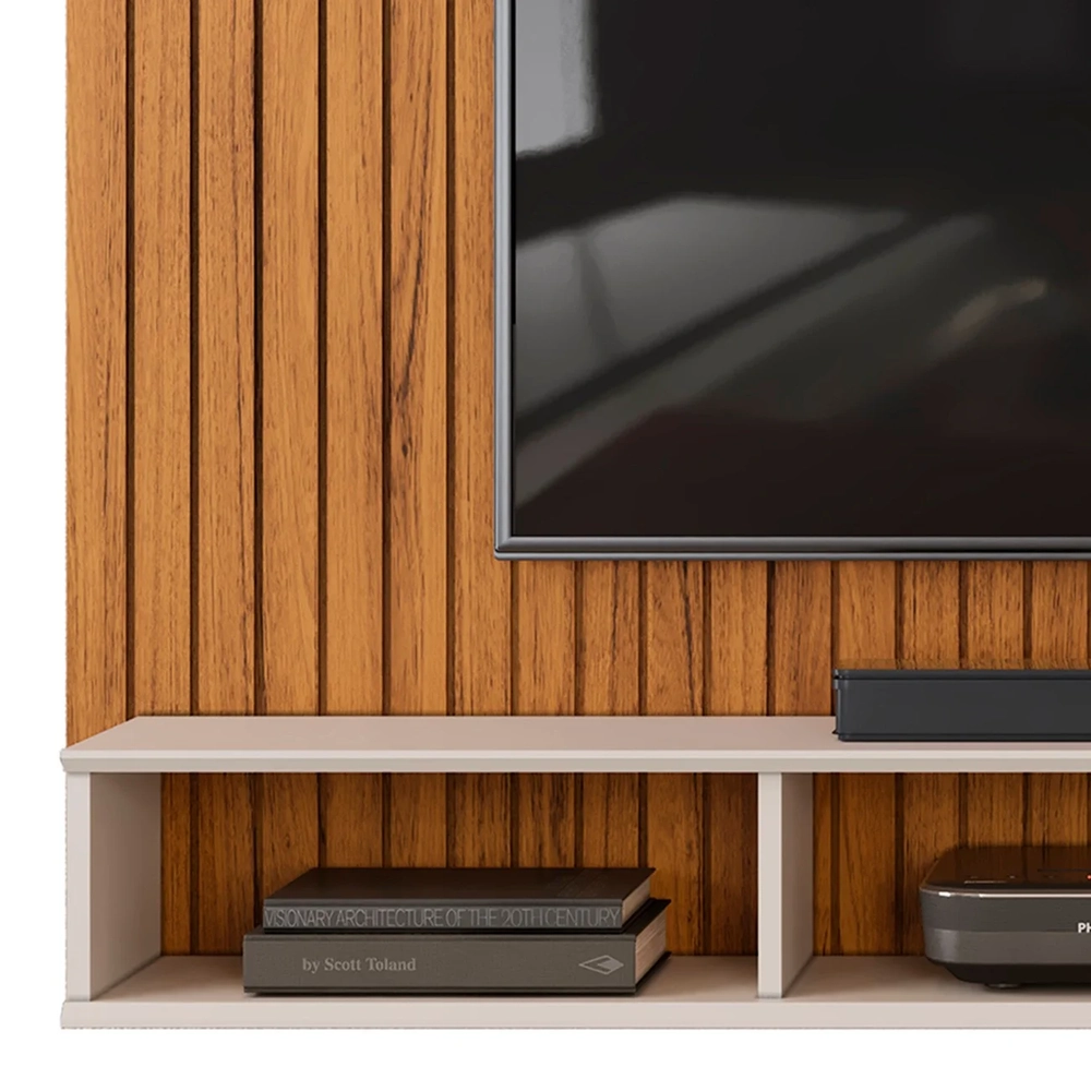 Painel TV 70 Pol 193cm Bancada Suspensa Ian D04 Freijó/Off - Mpozenato