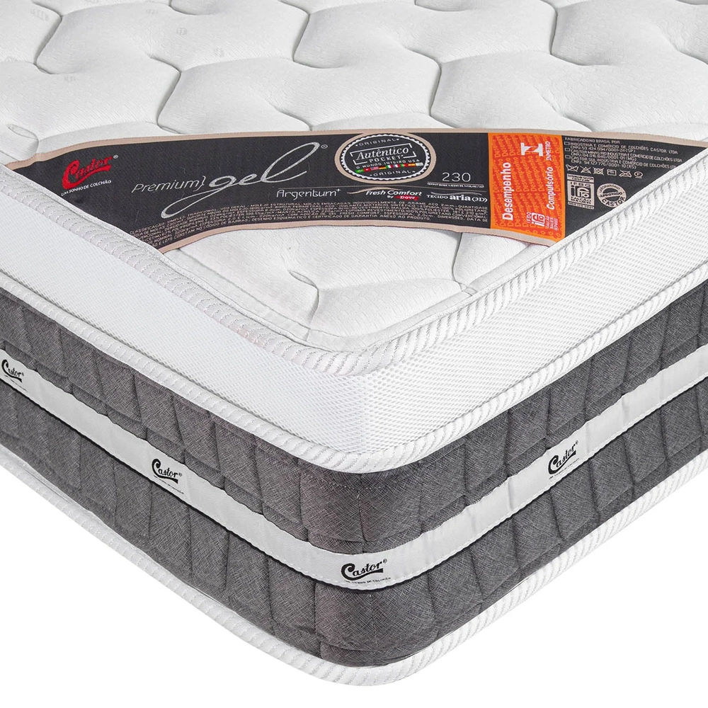 Colchão King One Face Premium Gel 193X203x32cm - Castor