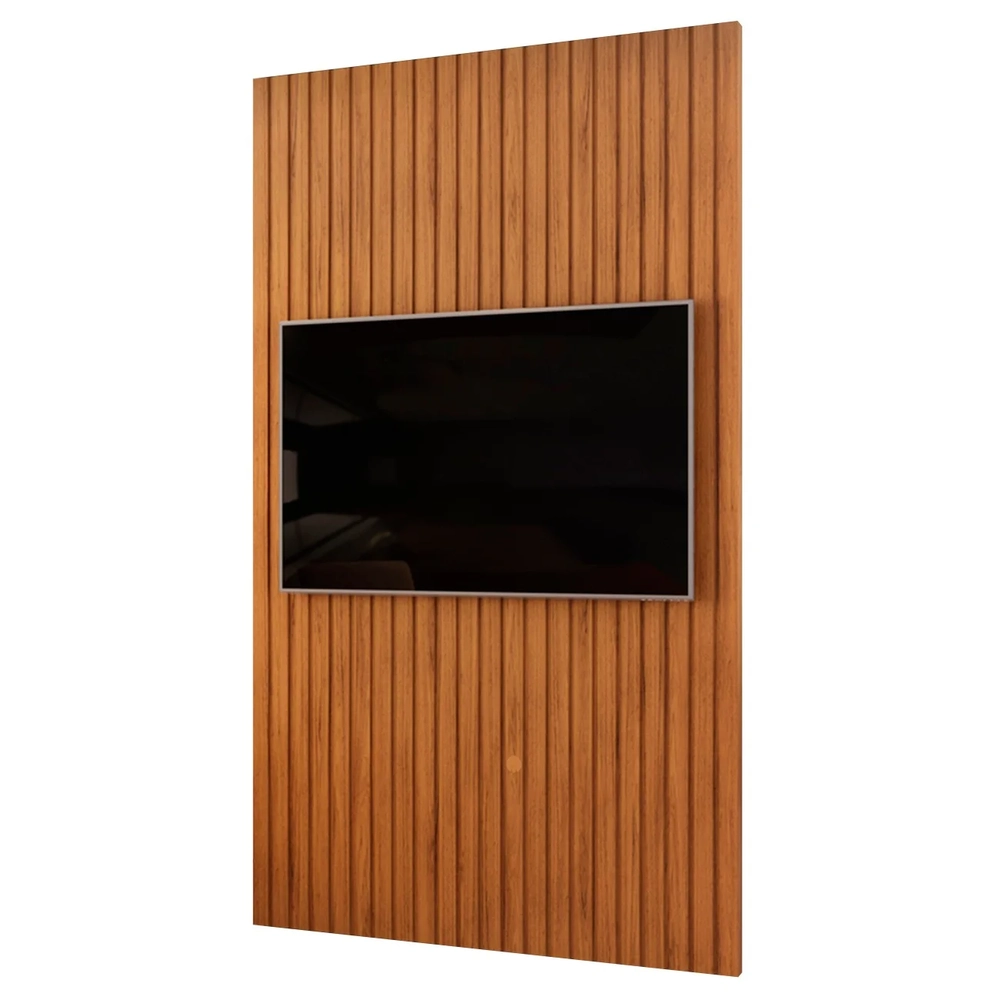 Painel TV 60 Pol 143cm Suspenso Ripado Noah D04 Freijó - Mpozenato