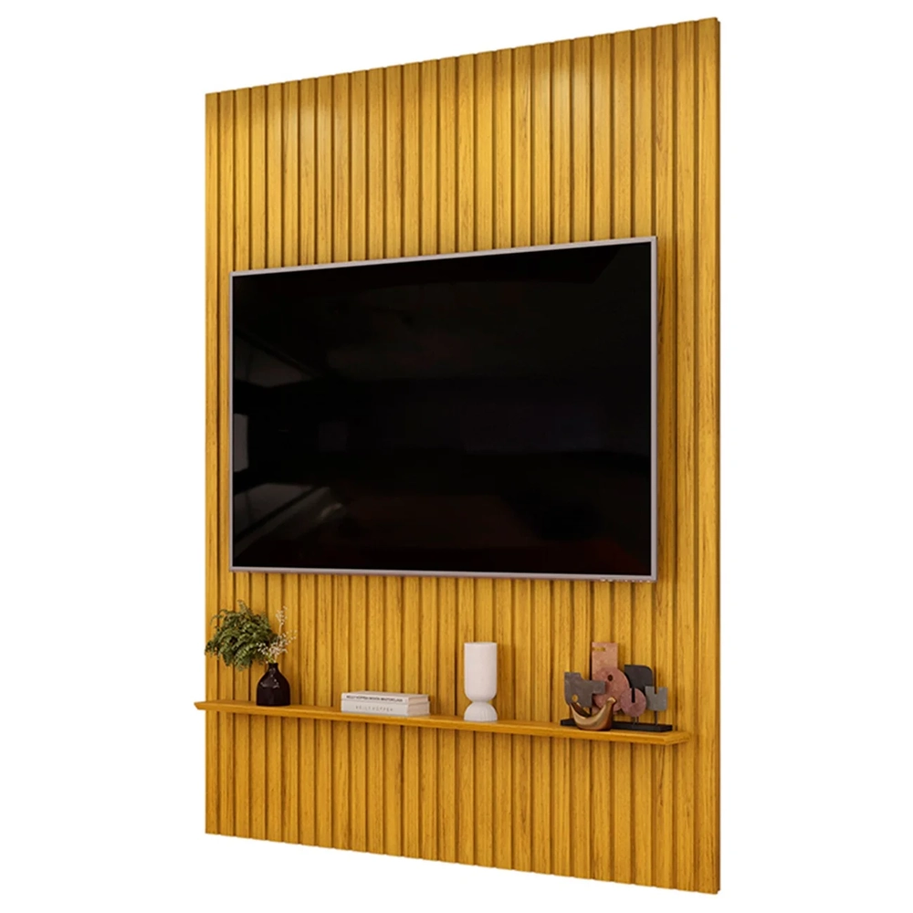 Painel TV 65 Pol 183cm Suspenso Ripado Noah D04 Cedro - Mpozenato