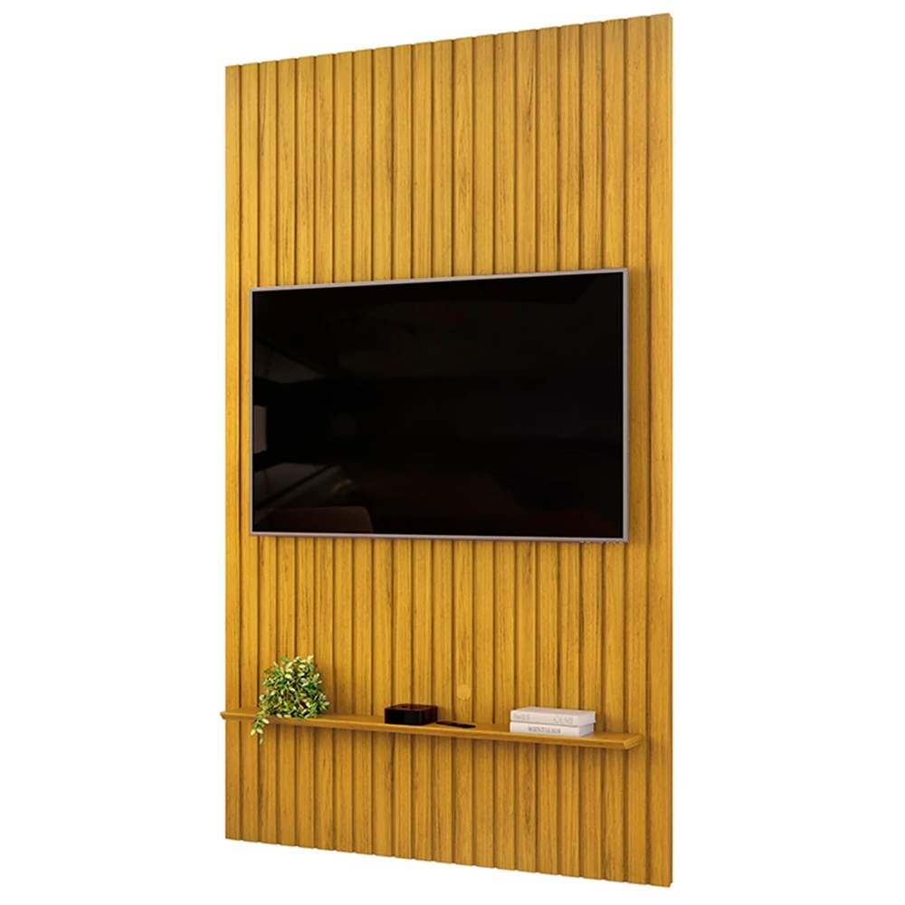 Painel TV 60 Pol 143cm Suspenso Ripado Noah D04 Cedro - Mpozenato