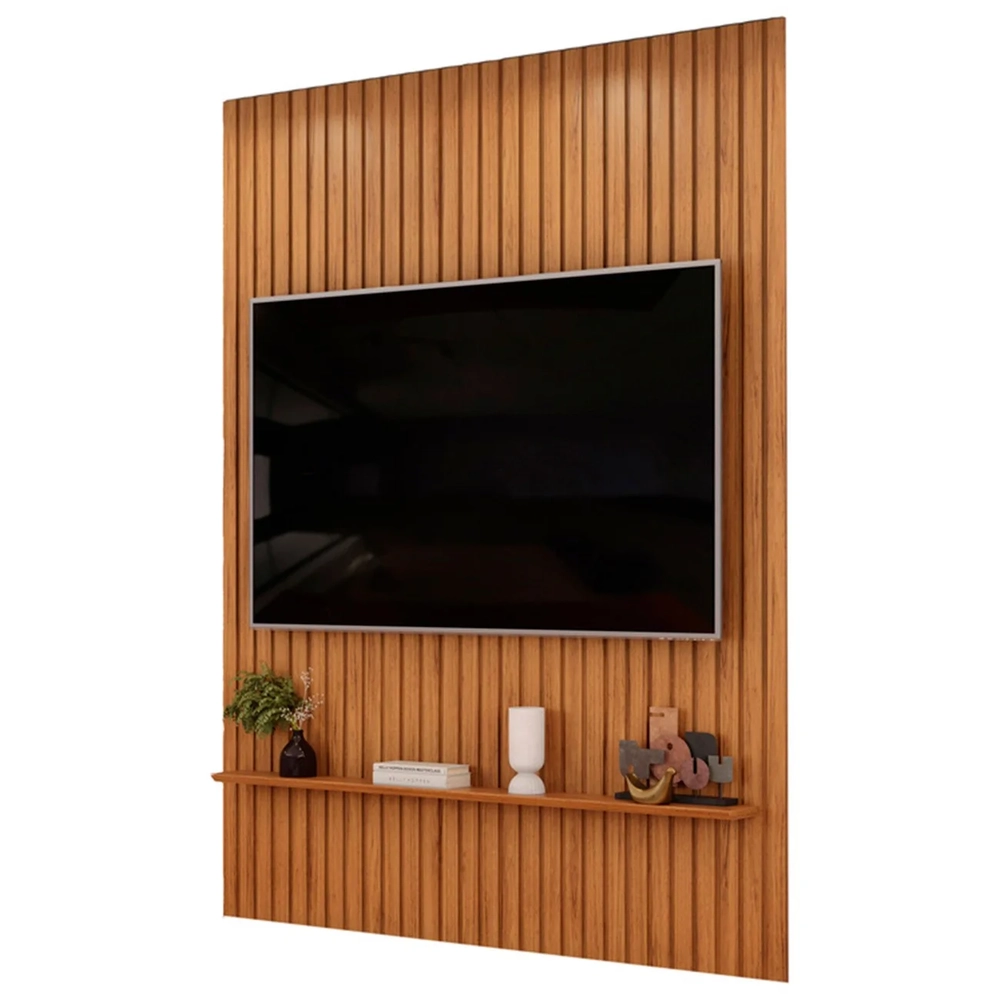 Painel TV 65 Pol 183cm Suspenso Ripado Noah D04 Freijó - Mpozenato