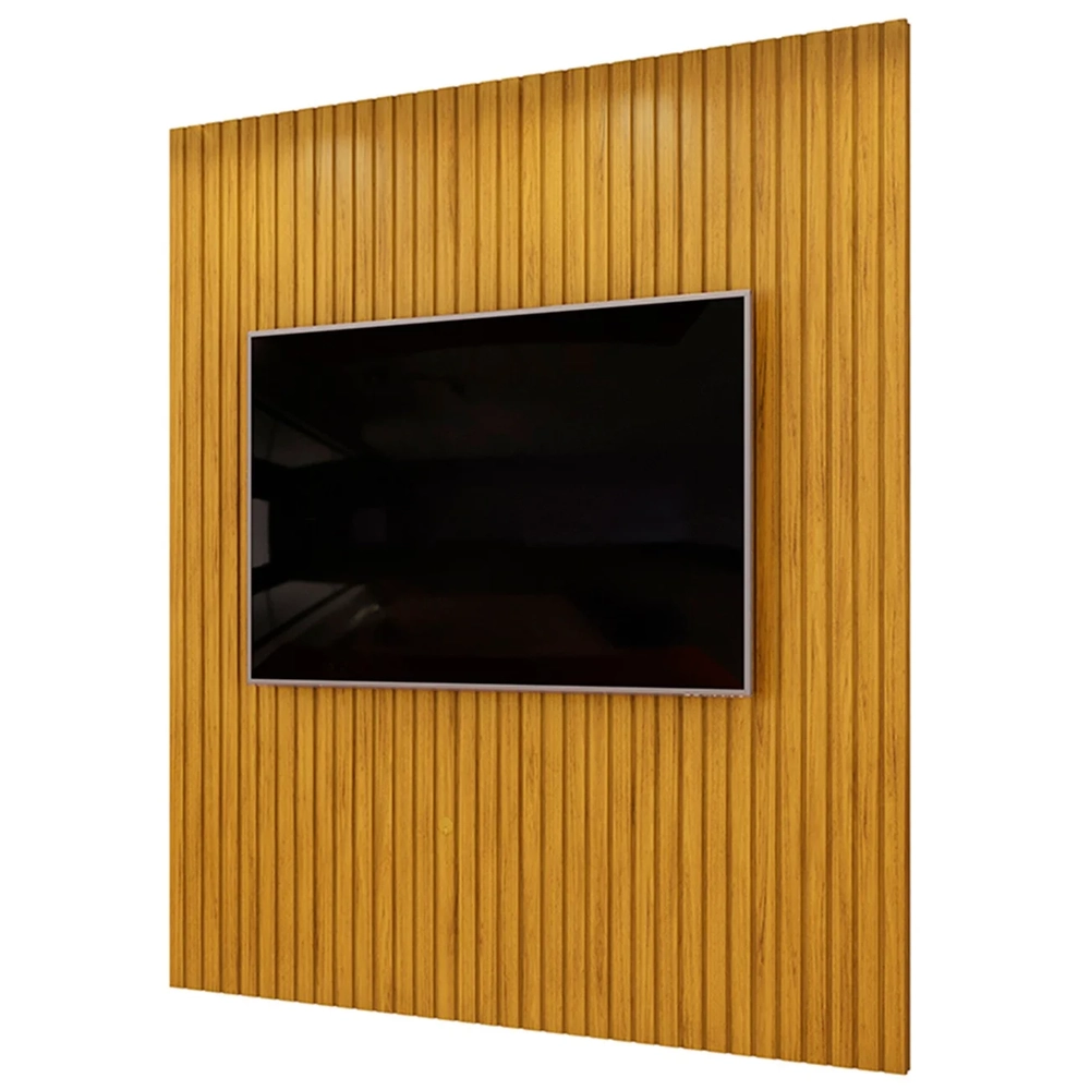Painel TV 75 Pol 223cm Suspenso Ripado Noah D04 Cedro - Mpozenato