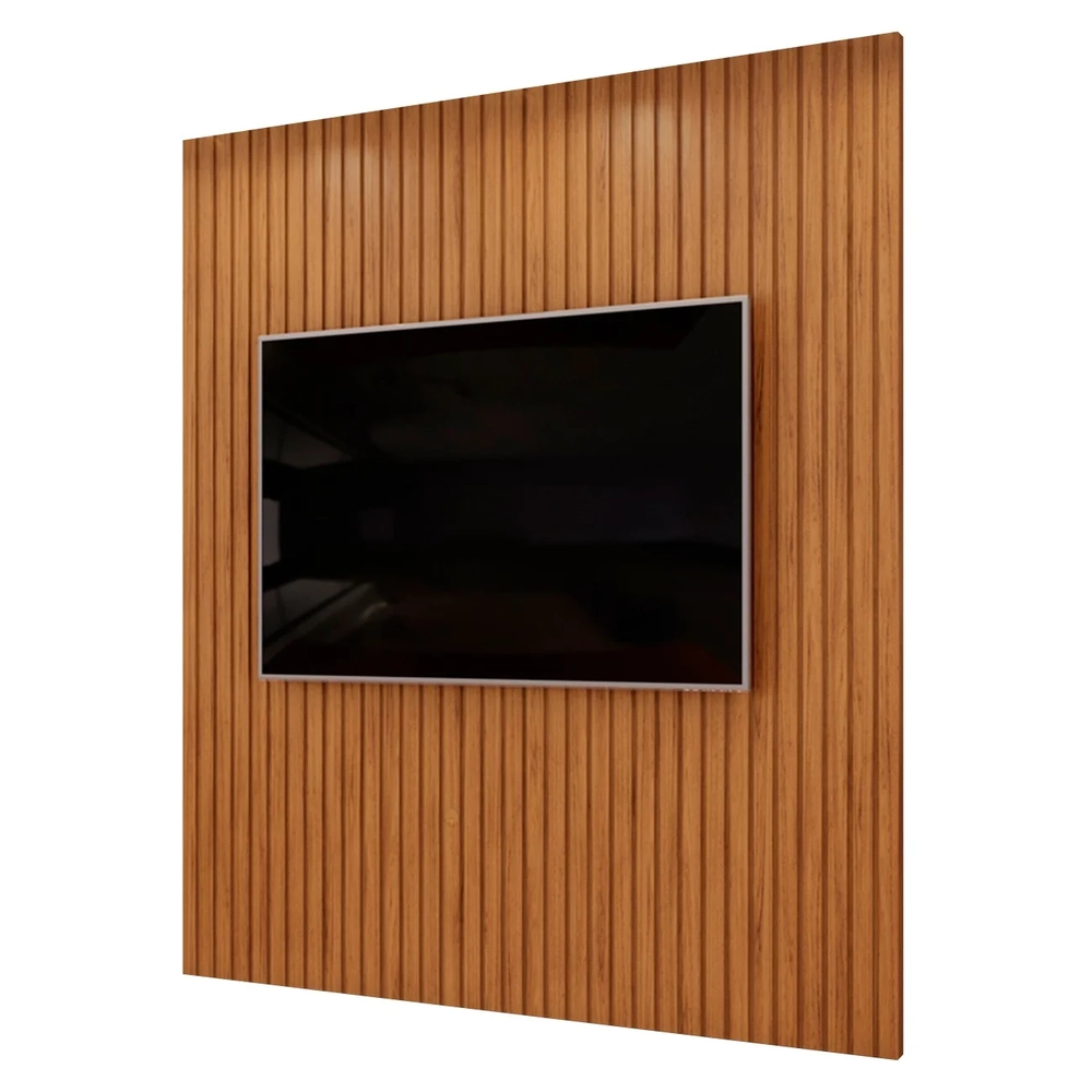 Painel TV 75 Pol 223cm Suspenso Ripado Noah D04 Freijó - Mpozenato