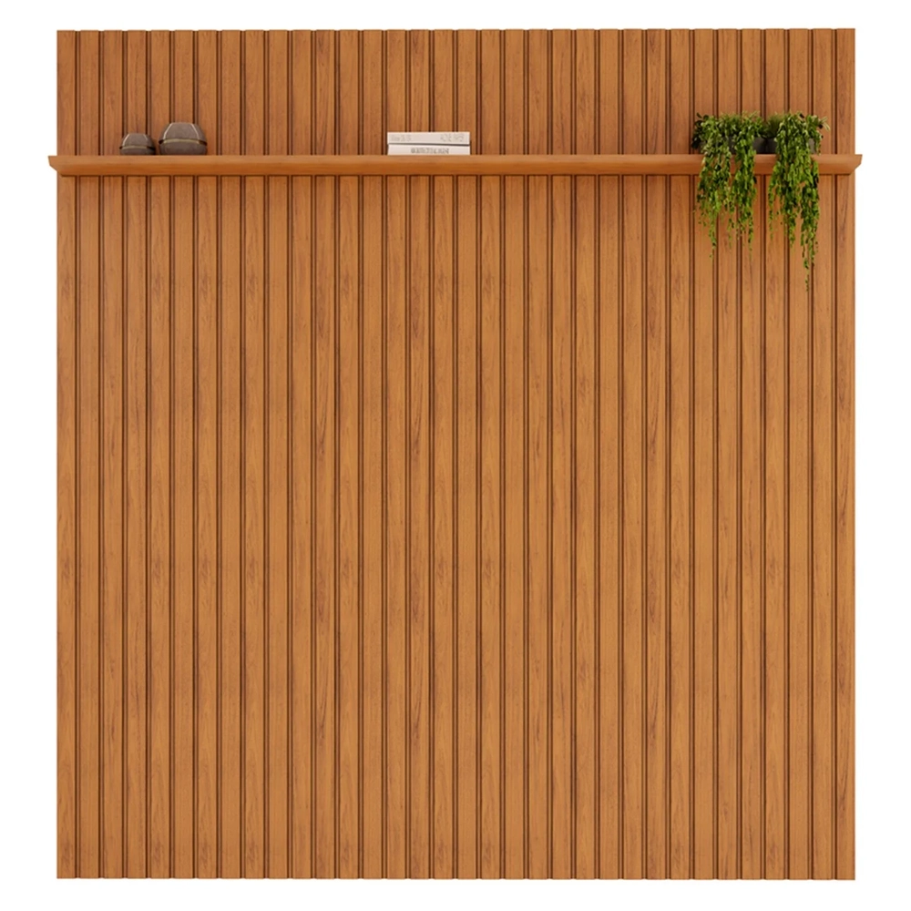 Painel TV 75 Pol 223cm Suspenso Ripado Noah D04 Freijó - Mpozenato