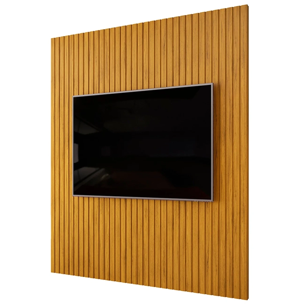 Painel TV 75 Pol 250cm Suspenso Ripado Noah D04 Cedro - Mpozenato