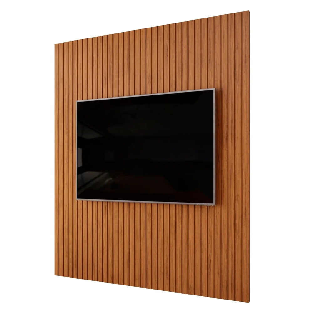 Painel TV 75 Pol 250cm Suspenso Ripado Noah D04 Freijó - Mpozenato