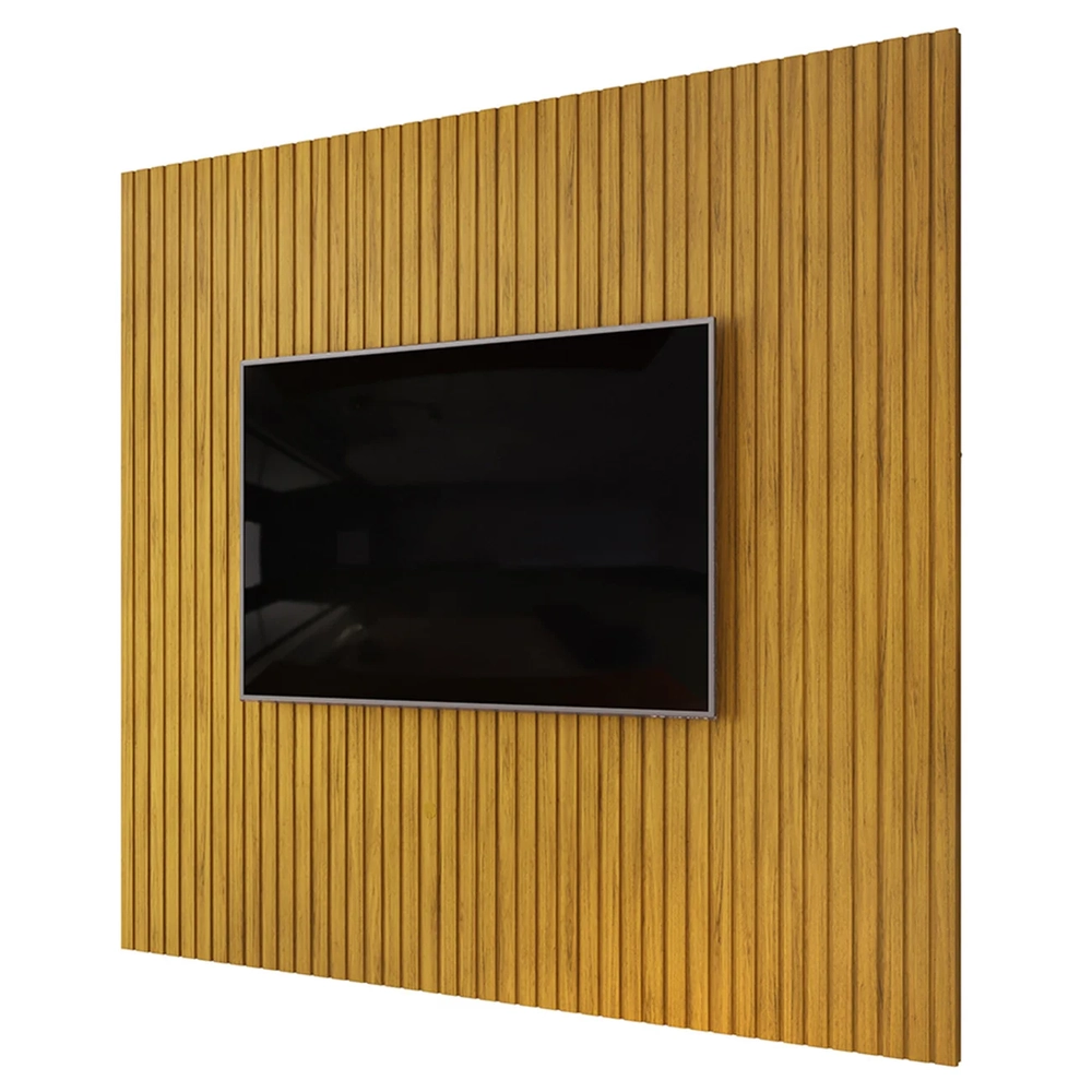 Painel TV 75 Pol 275cm Suspenso Ripado Noah D04 Cedro - Mpozenato