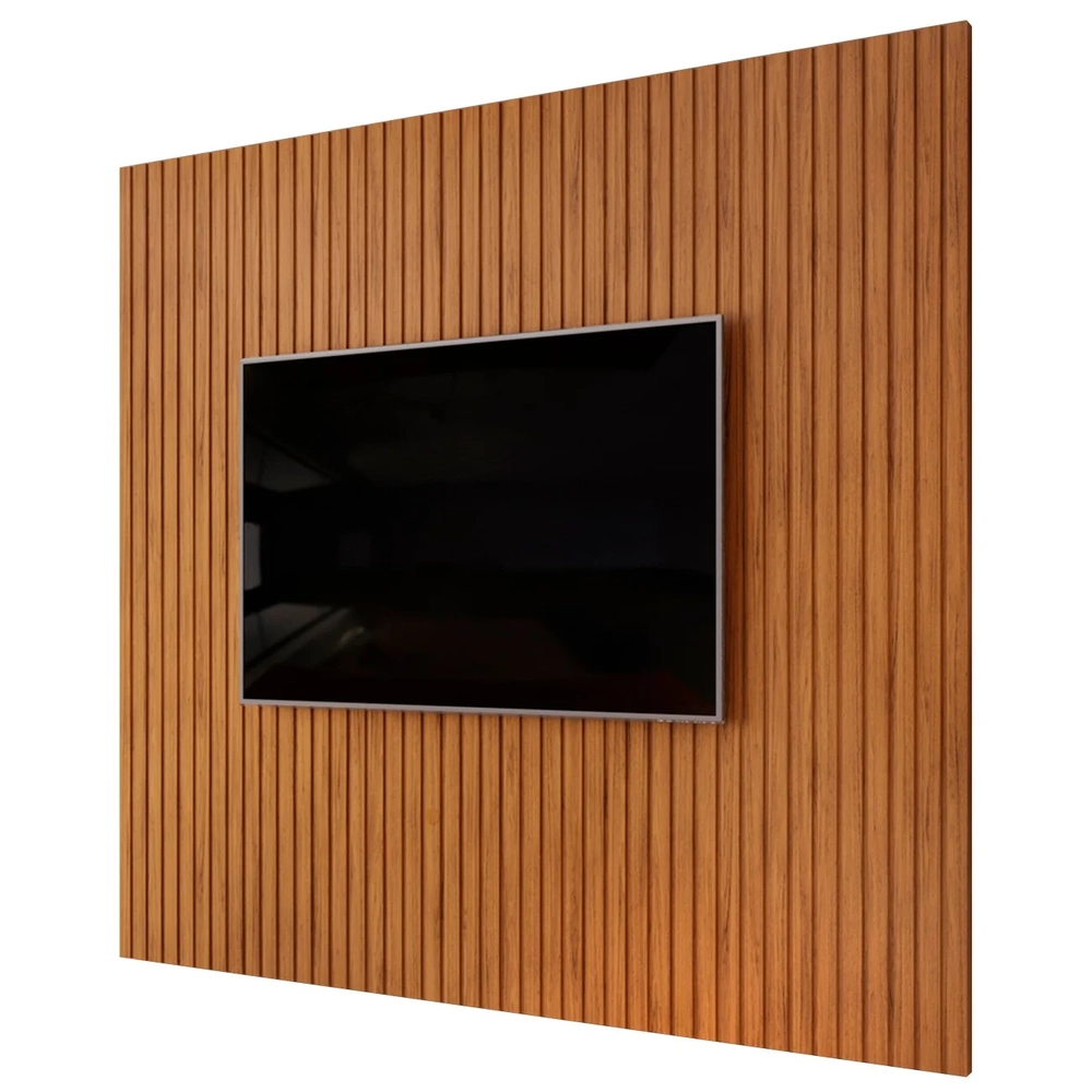 Painel TV 75 Pol 275cm Suspenso Ripado Noah D04 Freijó - Mpozenato