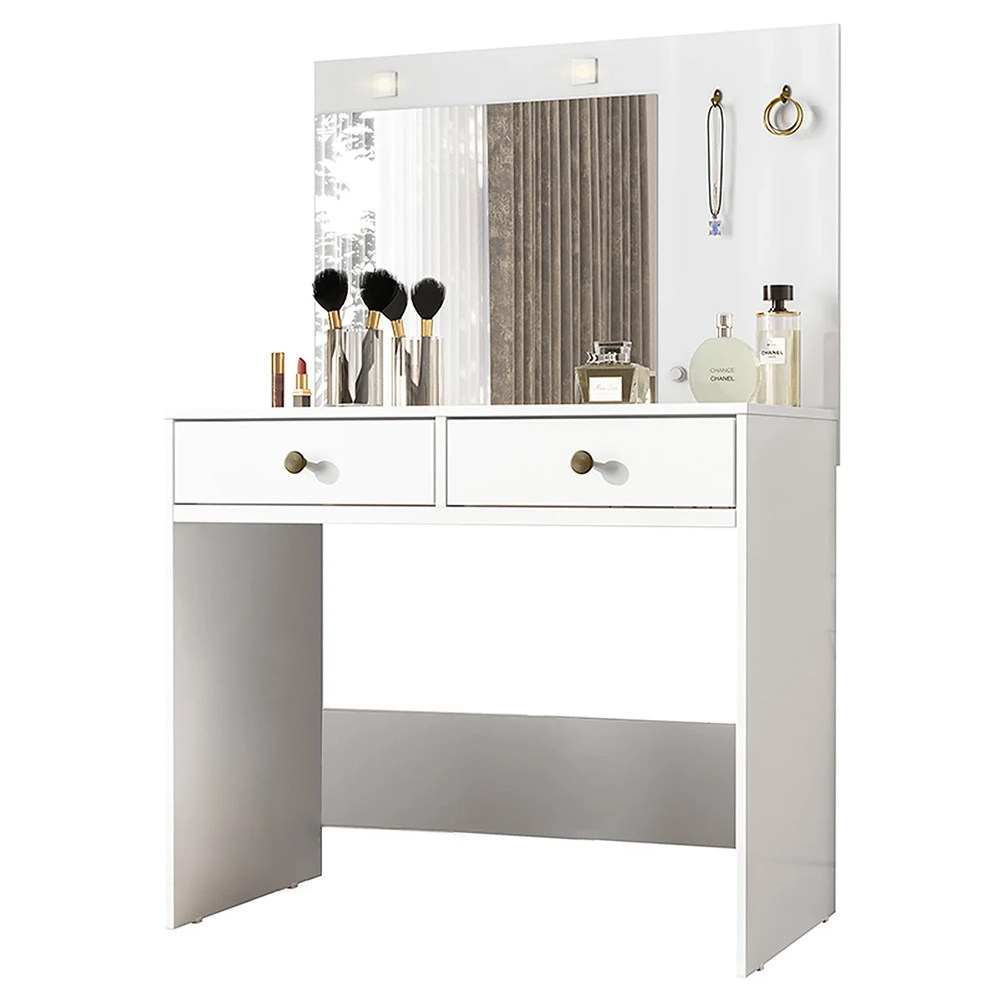 Penteadeira Camarim Com Espelho 2 Gavetas Siena Z17 Branco - Mpozenato