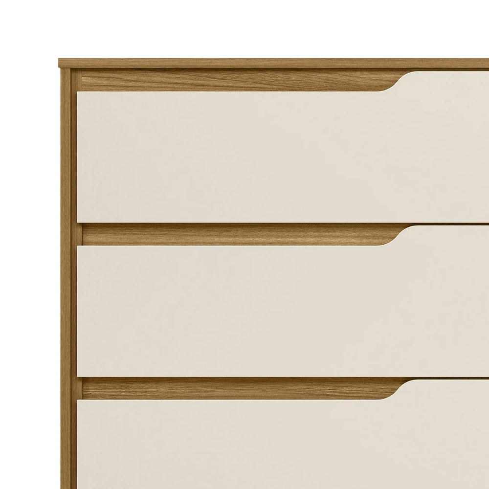 Cômoda Para Quarto 8 Gavetas 147cm Parma Z17 Freijó/Off White - Mpozenato