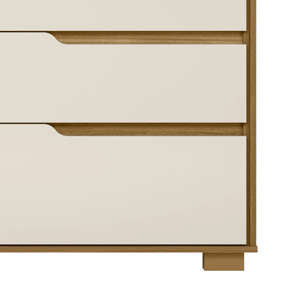 Cômoda Para Quarto 8 Gavetas 147cm Parma Z17 Freijó/Off White - Mpozenato