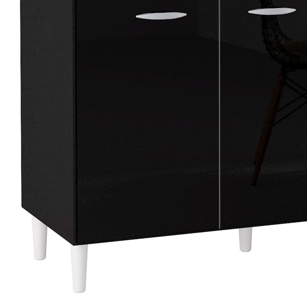 Armário de Cozinha CP01 Com Tampo 120cm Classic Z46 Preto - Mpozenato