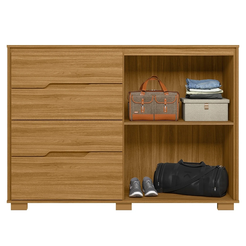 Cômoda Para Quarto 4 Gavetas 147cm Gênova Z17 Freijó - Mpozenato