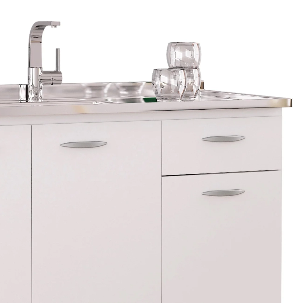 Armário de Cozinha CP01 Com Pia Inox Classic Z46 Branco - Mpozenato