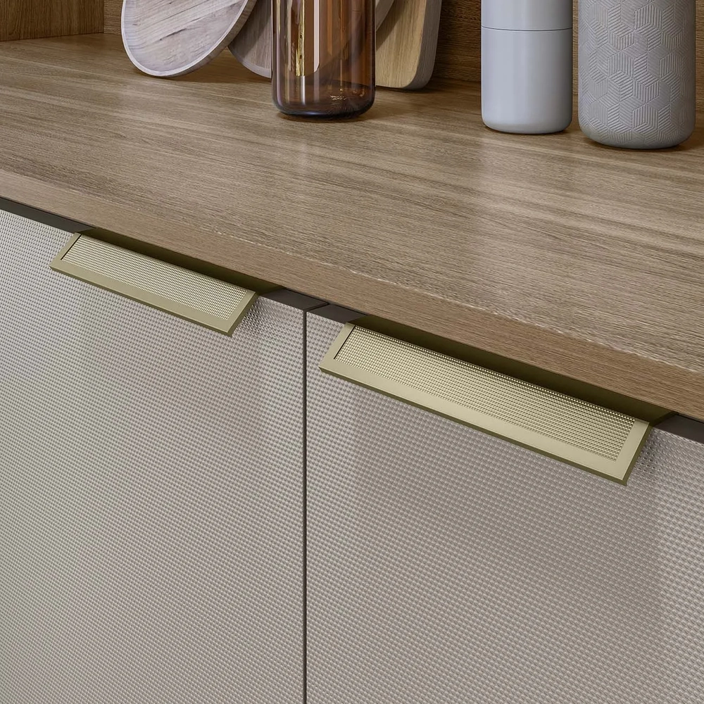 Armário de Cozinha Compacta 198cm Aurea D02 Amêndola/Nude - Mpozenato