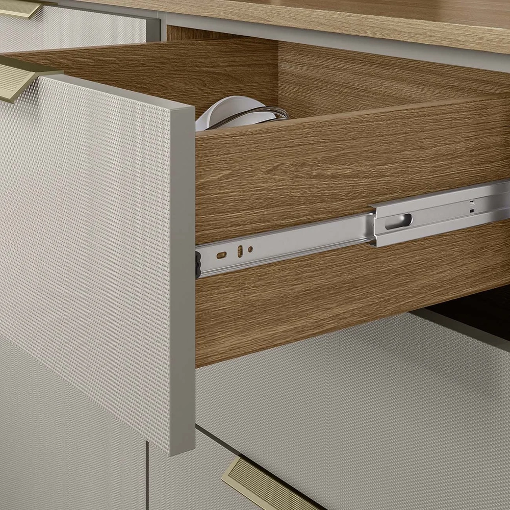 Armário de Cozinha Compacta 198cm Aurea D02 Amêndola/Nude - Mpozenato