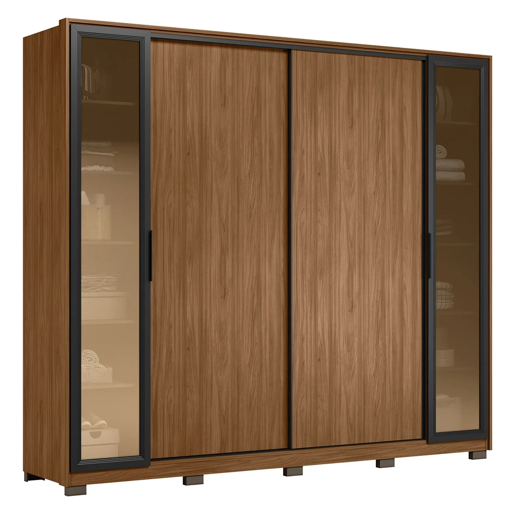 Guarda Roupa Casal 267cm Loreto Flex D02 Nogueira/Nude - Mpozenato