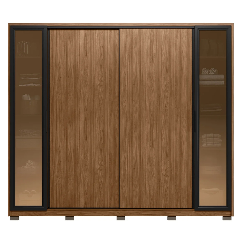 Guarda Roupa Casal 267cm Loreto Flex D02 Nogueira/Nude - Mpozenato