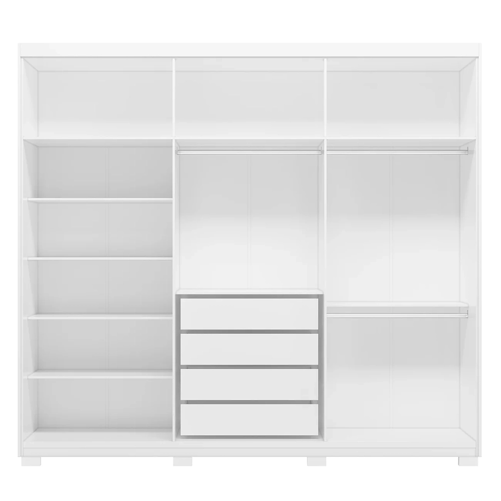 Guarda Roupa Casal 241cm 6 Portas Vanny D02 Branco - Mpozenato