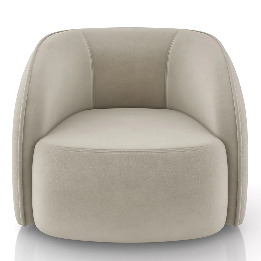 Poltrona para Sala Orgânica Kit 2 Zion Z32 Veludo Bege - Mpozenato