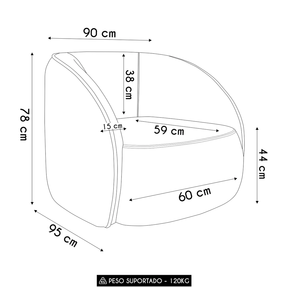Poltrona para Sala Orgânica Kit 2 Zion Z32 Sintético Caramelo - Mpozenato