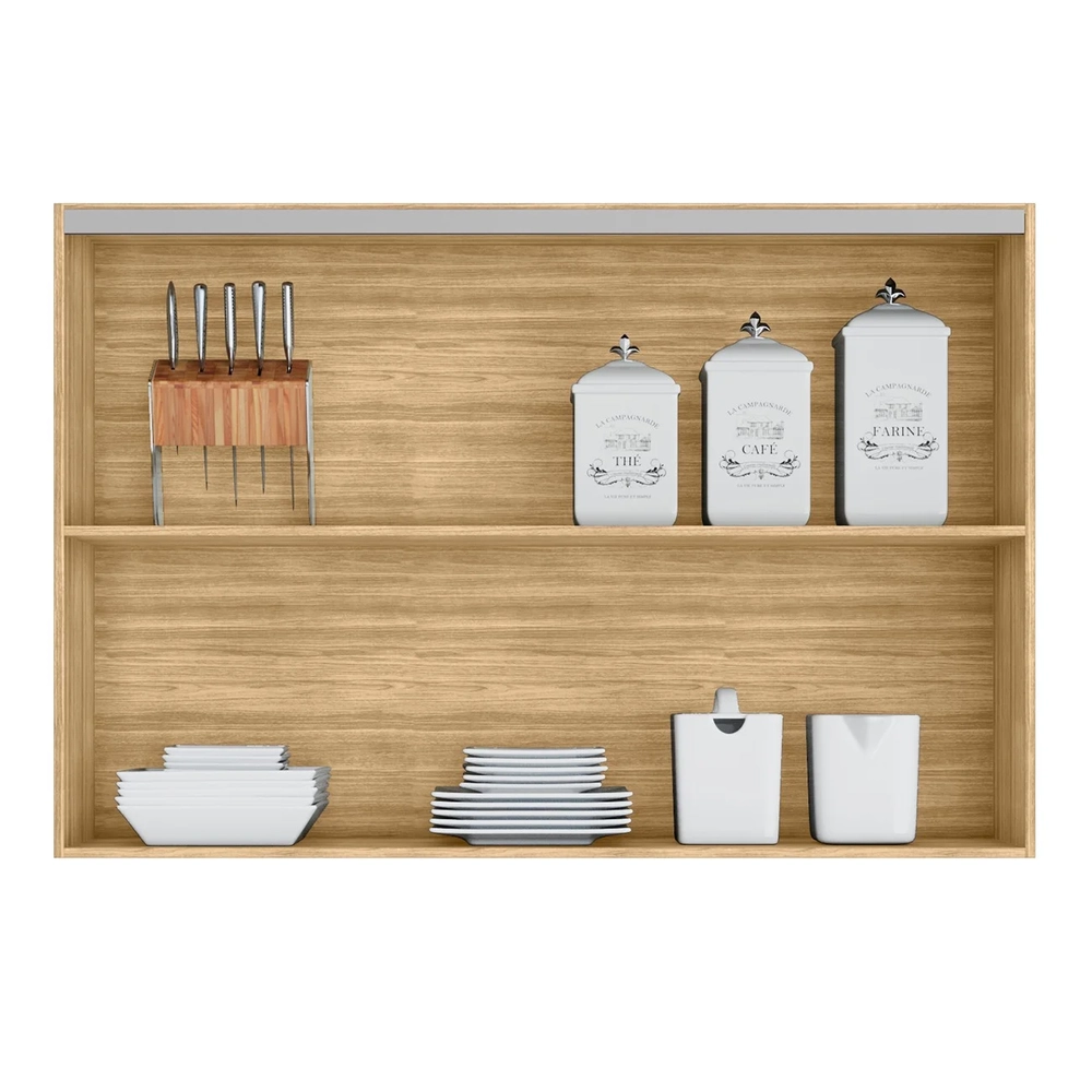 Armário de Cozinha Aéreo 120cm 2 Portas Minsk Z06 Freijó/Soft - Mpozenato