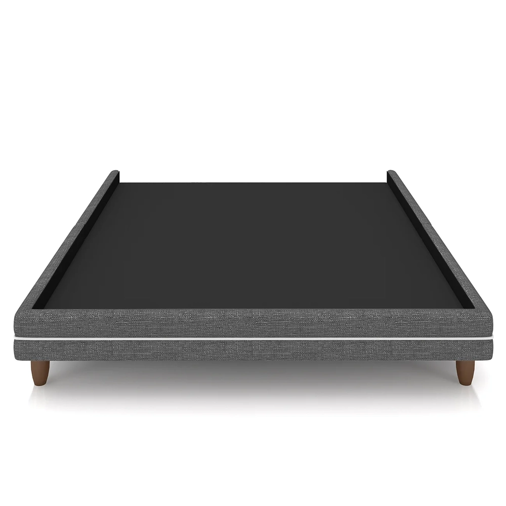 Cama Casal Base Box 140cm Many Z37 Linho Cinza - Mpozenato