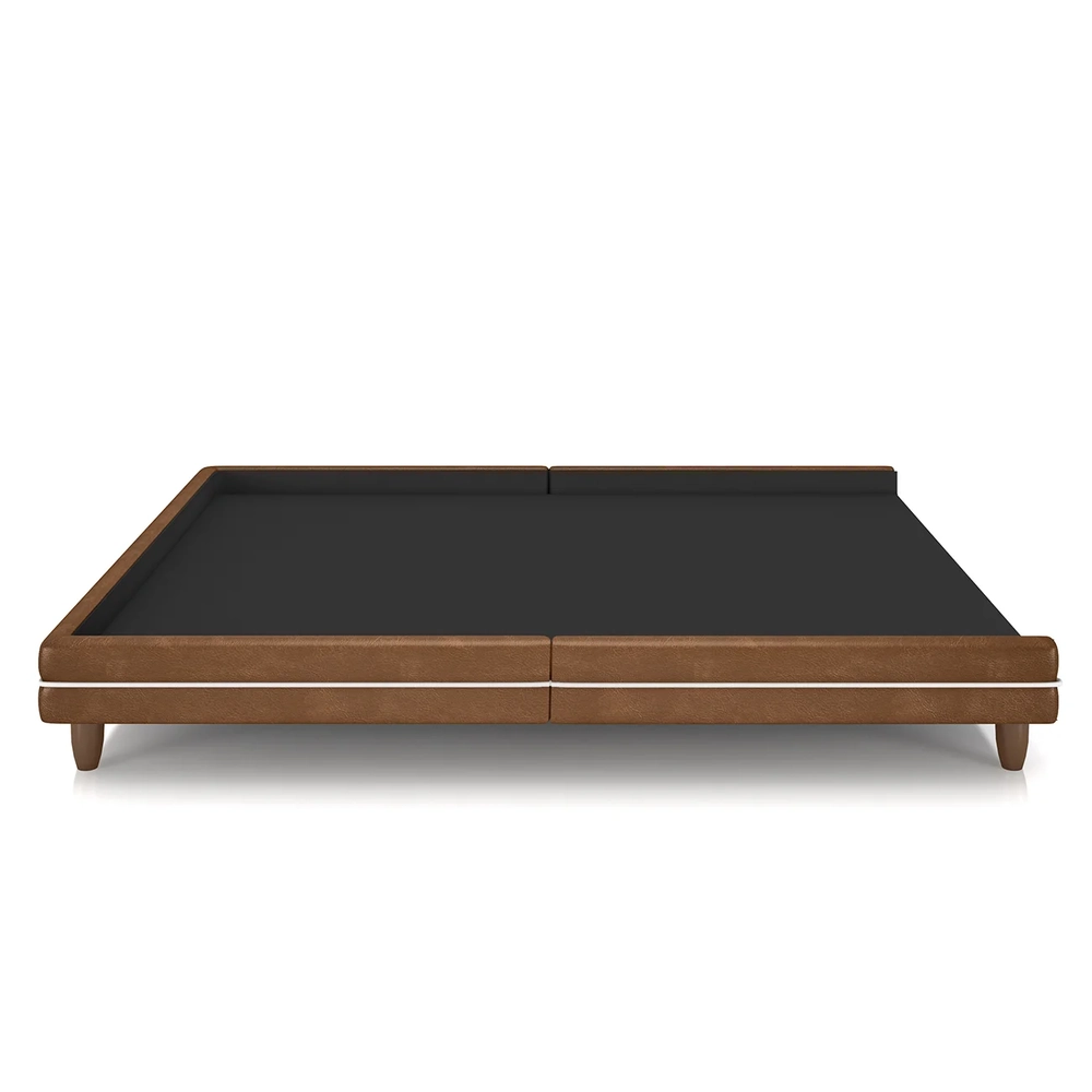 Cama Casal Base Box 140cm Many Z37 Sintético Caramelo - Mpozenato