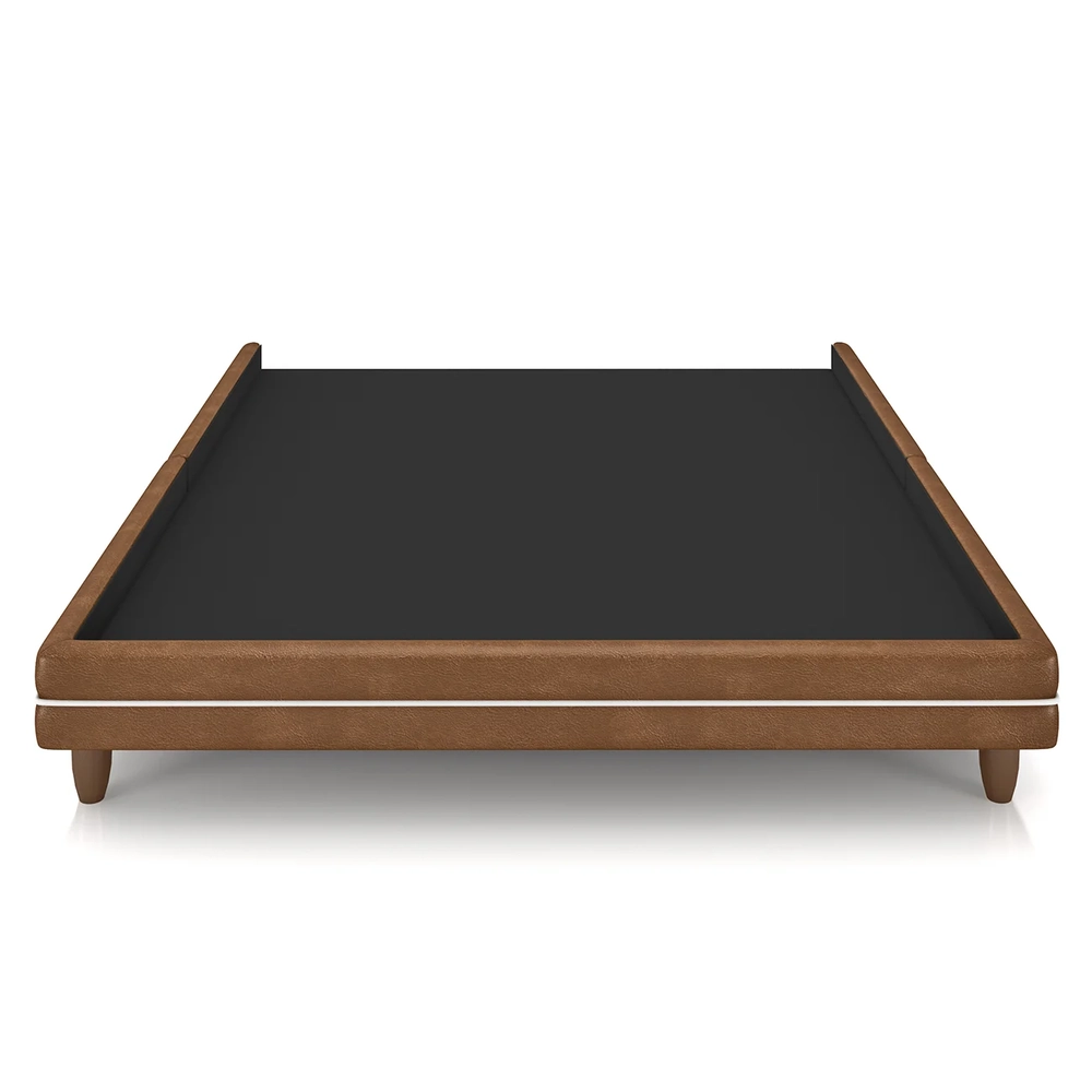 Cama King Base Box 195cm Many Z37 Sintético Caramelo - Mpozenato