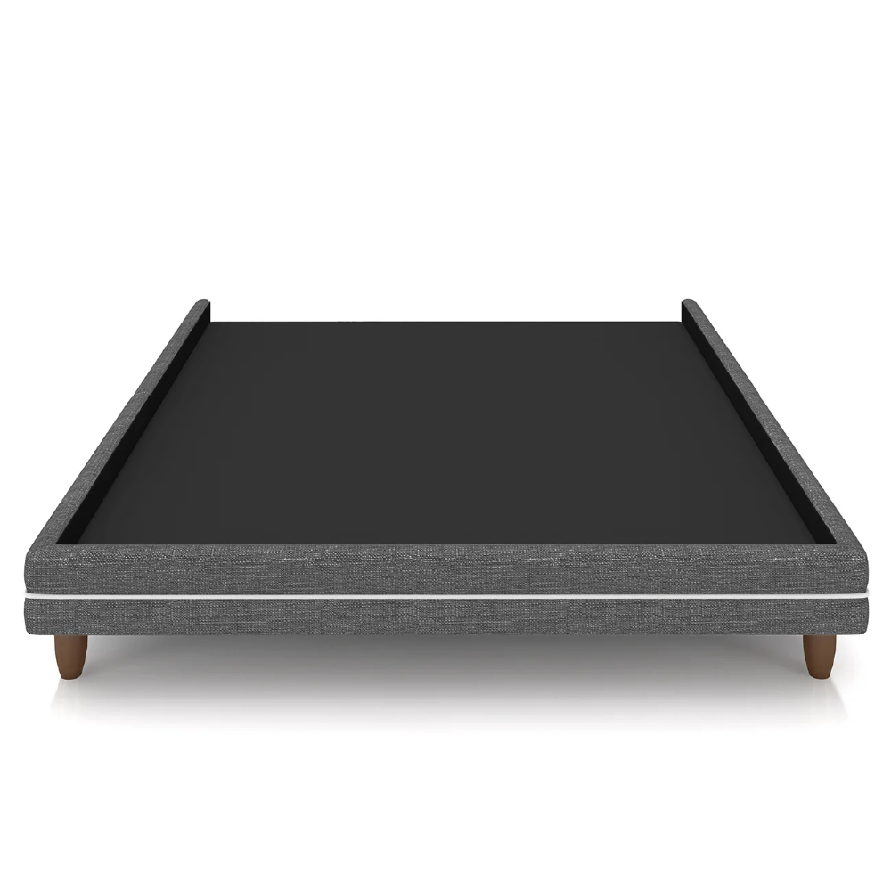 Cama King Base Box 195cm Many Z37 Linho Cinza - Mpozenato