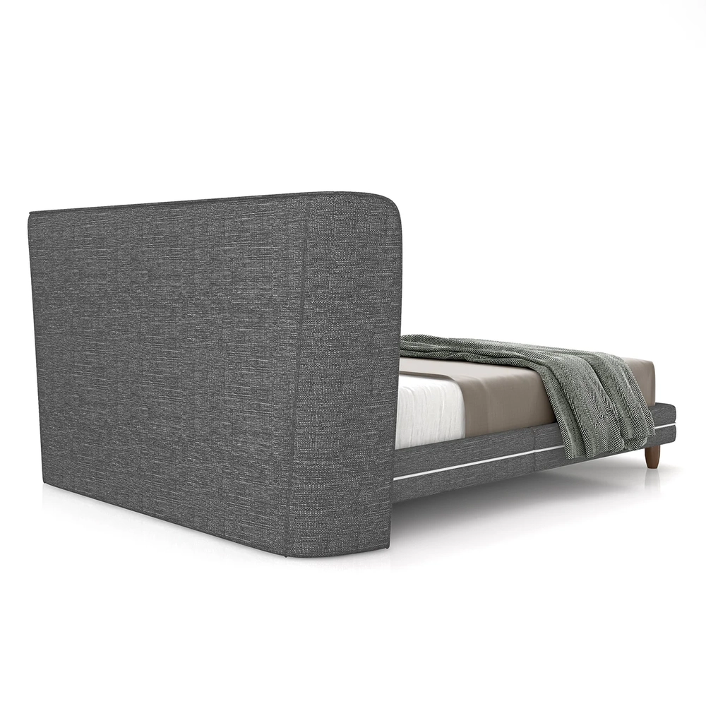 Cama Casal 140cm Com Cabeceira Many Z37 Linho Cinza - Mpozenato