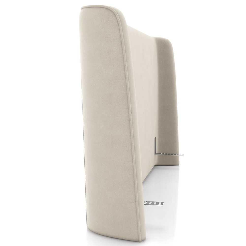 Cabeceira Cama Box Queen 160cm Nicea Z37 Veludo Bege - Mpozenato