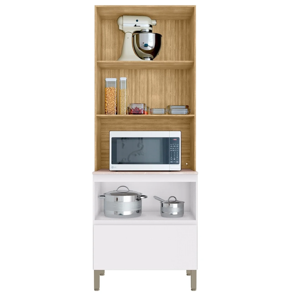 Paneleiro de Cozinha Torre Quente Minsk Z06 Branco/Soft/Freijó - Mpozenato