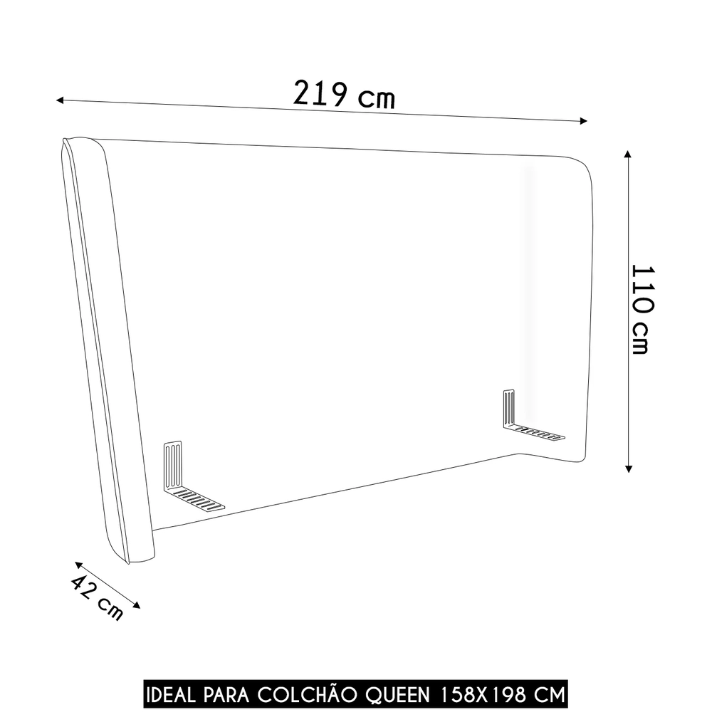 Cabeceira Cama Box Queen 160cm Nicea Z37 Bouclê Off/Caramelo - Mpozenato