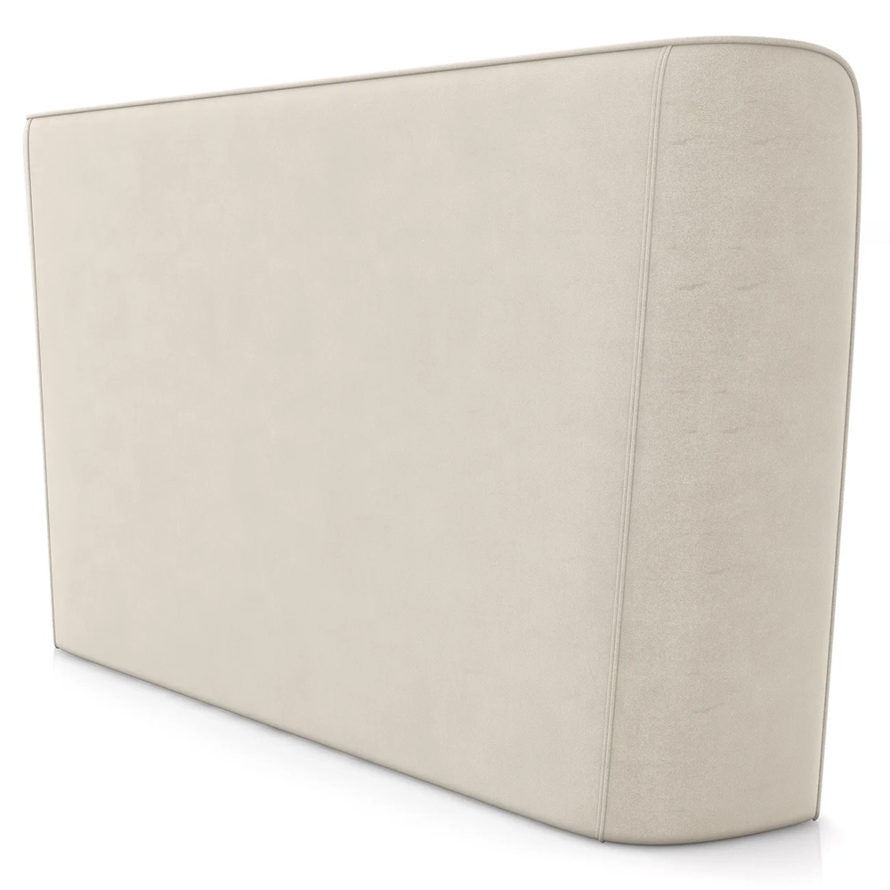 Cabeceira Cama Box King 195cm Nicea Z37 Veludo Bege - Mpozenato